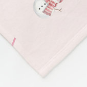 Gemütliches rosa Weihnachtsmuster Fleecedecke (Ecke)