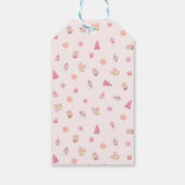 Gemütliches rosa Weihnachtsmuster Geschenkanhänger (Rückseite)