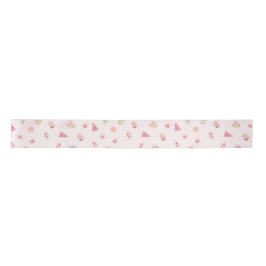 Gemütliches rosa Weihnachtsmuster Satinband