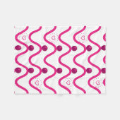 Gemütliches rosa Wellen & Herz-Muster-Decken Fleecedecke (Vorderseite (Horizontal))