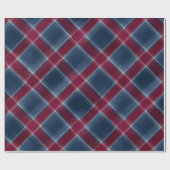 Gemütliches Rot Marine Winterfrost Karomuster Geschenkpapier (Flach)