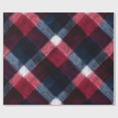 Gemütliches Rot Marine Winterfrost Karomuster Geschenkpapier (Flach)