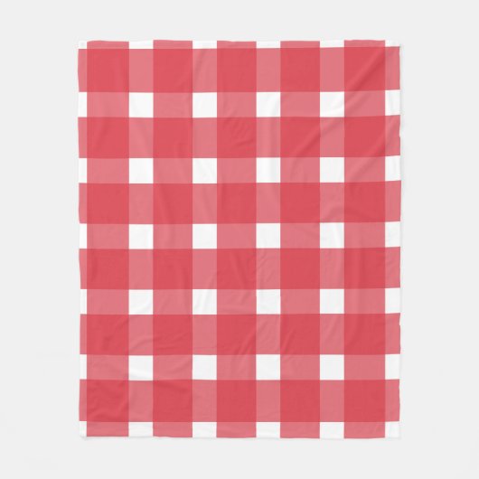 Gemütliches Rot & Weiß Gingham-Wohngestaltung & Ge Fleecedecke (Vorderseite)