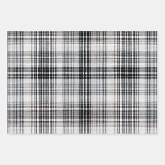 Gemütliches rotes, blaues und schwarzes Kariertes Geschenkpapier Set (Vorderseite)