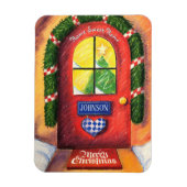 Gemütliches Rotes Haus - Frohe Weihnachten - Schne Magnet (Vertikal)