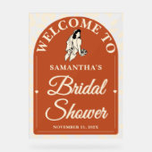 Gemütliches rustikales Herbstlaub Brautparty Willk Acrylschild (Vorderseite)