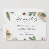 Gemütliches Rustikales Pine Blätter Feiertag Einladung (Vorderseite)