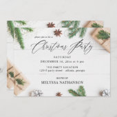 Gemütliches rustikales Pine Blätter Party Einladung (Vorne/Hinten)