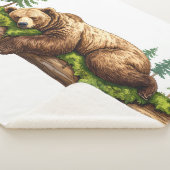 Gemütliches rustikales Schlafbär Wasserfarbe Sherpadecke (3/4)