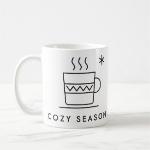 Gemütliches Saison-Strickmuster-Tassen-Linienkunst Kaffeetasse