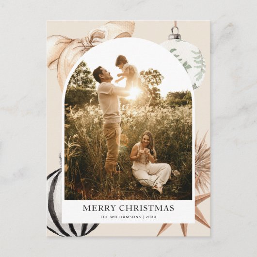 Gemütliches Scandi Boho Arch Foto Weihnachten (Vorderseite)