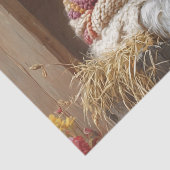 Gemütliches Schaf und Kaninchen im Stall mit Blume Seidenpapier (Detail)