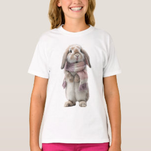 Gemütliches Schal-Häschen Kaninchen Kinder T-Shirt