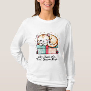 Gemütliches Schlafendes Kätzchen - Winter Katzenli T-Shirt
