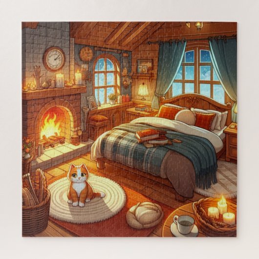 Gemütliches Schlafzimmerpuzzle Puzzle (Vertikal)