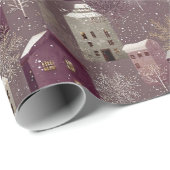 Gemütliches schneebedecktes Winterdorf-Muster (1) Geschenkpapier (Rolleneckpunkt)