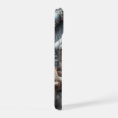 Gemütliches Schneehaus, Sofa, Decken, Geschenke, S iPhone 15 Hülle (Rechte Seite)