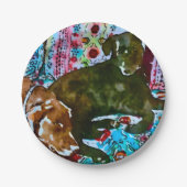 Gemütliches schokoladenbraunes Labrador Pappteller (Vorderseite)