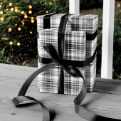 Gemütliches Schwarz-Weiß-Kariertes Flanell-Muster Geschenkpapier