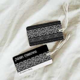 Gemütliches Schwarz & Weiß skandinavisches Weihnac Geschenkanhänger