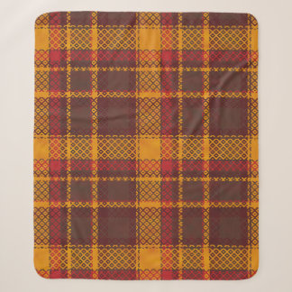 Gemütliches Senfgelb und Rostrot Karomuster Sherpadecke