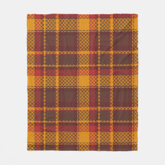 Gemütliches Senfgelb und Rostrot-Tartan-Design Fleecedecke