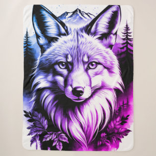 Gemütliches Sherpa-Blanket mit lebhaftem Fox-Desig Sherpadecke