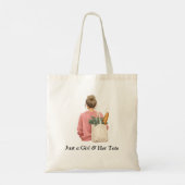 Gemütliches Shopping-Mädchen Rosa Pullover Tote-Ta Tragetasche (Rückseite)