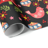 Gemütliches skandinavisches Volksfest Weihnachten Geschenkpapier (Rolleneckpunkt)