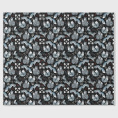 Gemütliches skandinavisches Woodland Blue Fox Weih Geschenkpapier (Flach)