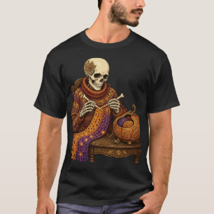 Gemütliches Skelett Strick T-Shirt Lustiges Hallow