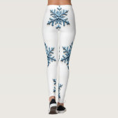 Gemütliches Snowflake-Design in Weiß und Icy Blue Leggings (Rückseite)