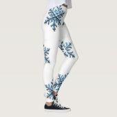 Gemütliches Snowflake-Design in Weiß und Icy Blue Leggings (Rechts)