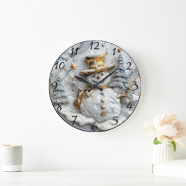 Gemütliches Snowman Weihnachtsdekor Große Wanduhr