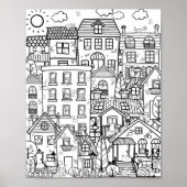 Gemütliches Städtchen Niedlich Funny Cats Doodle A Poster (Vorne)