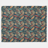 Gemütliches Stammes-Inspiriertes Blumenstrauß für Fleecedecke (Vorderseite (Horizontal))