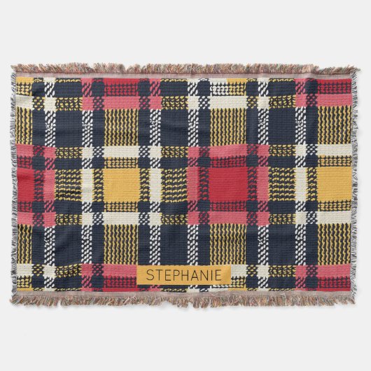 Gemütliches Strick Patchwork - Vintager Boho Autum Decke (Vorderseite)