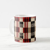 Gemütliches Strick Patchwork - Vintager Boho Autum Kaffeetasse (Vorderseite Links)