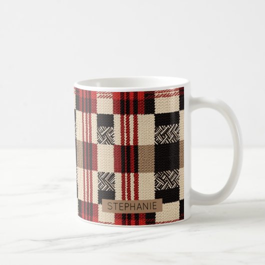 Gemütliches Strick Patchwork - Vintager Boho Autum Kaffeetasse (Rechts)