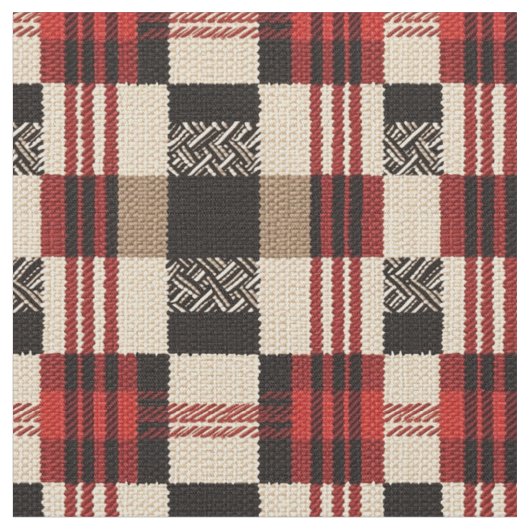 Gemütliches Strick Patchwork - Vintager Boho Autum Stoff (Nahaufnahme)