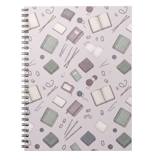 Gemütliches Strickjournal & Häkeln Planner Muster Notizblock (Vorderseite)