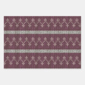 Gemütliches Strickmuster-Wrap-Papier-Set Geschenkpapier Set (Vorderseite 3)