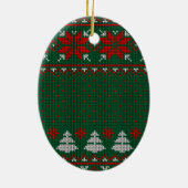 Gemütliches Strickpullover-Muster-Foto Keramik Ornament (Hinten)