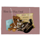 Gemütliches Tabby-Rosa Muttertag Große Geschenktüte (Rückseite)
