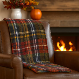 Gemütliches Tartan Fleece Blanket, Herbstfarben