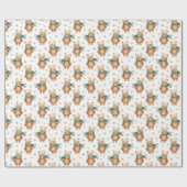 Gemütliches Teddybär-Herbst-Kinderzimmer Geschenkpapier (Flach)