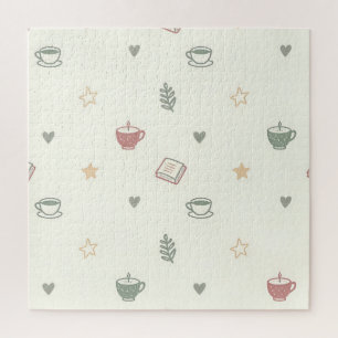 Gemütliches Teebuch-Kerzenmuster Soft Puzzle