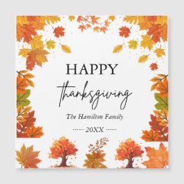 Gemütliches Thanksgiving-Dinner-Party im Herbst Magnetkarte