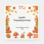 Gemütliches Thanksgiving-Dinner-Party im Herbst Serviette (Vorderseite)