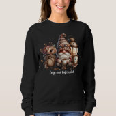 Gemütliches und koffeiniertes Niedliches Gnome Bla Sweatshirt (Vorderseite)